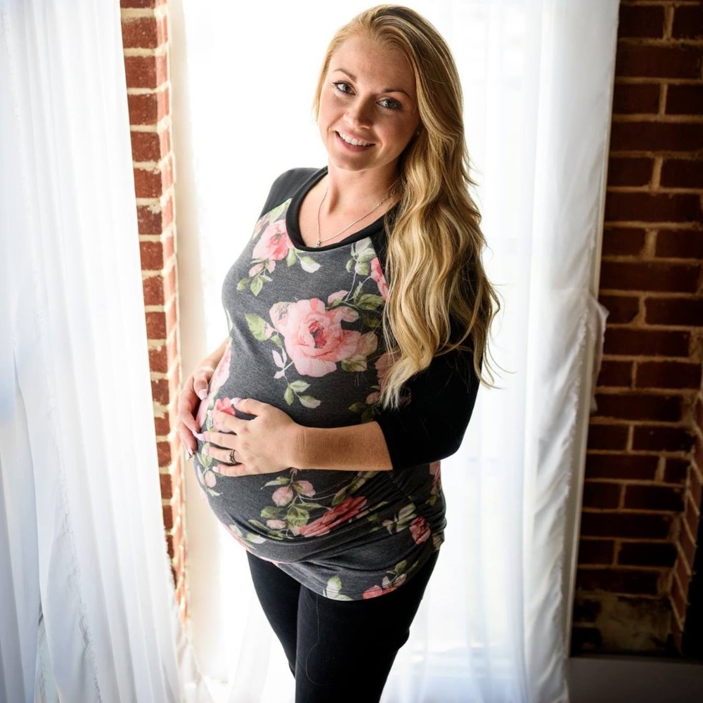 Floral Raglan Maternity Top